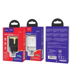 Сетевое зар. устр. Hoco C79A 3,1A 1USB+Type-C, черное