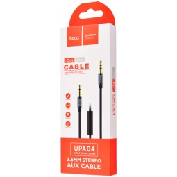 Аудиокабель AUX 3,5mm Hoco 1m с микрофоном UPA04 черный
