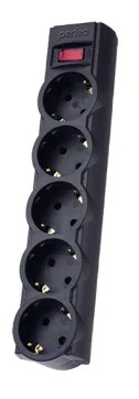 Perfeo сетевой фильтр Perfeo "POWERX", 3,0м, 5 розеток, черный