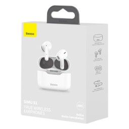Мобильная Bluetooth-гарнитура Baseus SIMU S1 TWS V5.1 сенсорные (NGS1-02) белая