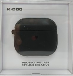 Кожаный чехол для AirPods 3 K-DOO CrashGuard черный