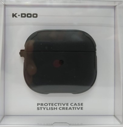 Кожаный чехол для AirPods 3 K-DOO CrashGuard черный
