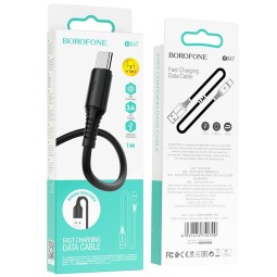 Usb Кабель-зарядка Type-C Borofone BX47 Coolway 3A 1м силиконовый черный