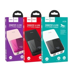 Powerbank Hoco J42A 4USB 20000mAh с цифровым индикатором черный