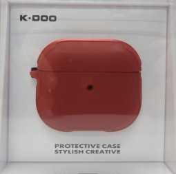 Кожаный чехол для AirPods 3 K-DOO CrashGuard красный