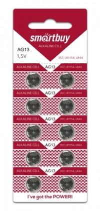 Батарейка часовая Smartbuy AG13-10B (100/2000) (SBBB-AG13-10B)
