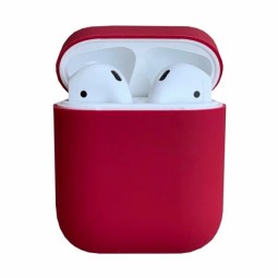 Силиконовый чехол для AirPods Pro 2 c карабином бордовый