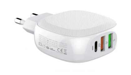 Сетевое зар. устр. LDNIO A3510Q с шнуром Lightning 3USB 30W белое