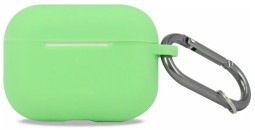 Силиконовый чехол для AirPods Pro 2 c карабином зелёный