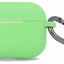 Силиконовый чехол для AirPods Pro 2 c карабином зелёный