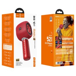 Микрофон для караоке Hoco BK8 BT5.0/2000mAh/7ч/10Вт красный