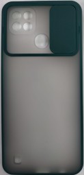 Накладка со шторкой камеры Realme C21 матовая зеленая