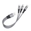Универсальный кабель для зарядки 3в1 Hoco X-Strong47 3в1 Micro/Lightning/Type-C 25см серый