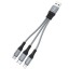 Универсальный кабель для зарядки 3в1 Hoco X-Strong47 3в1 Micro/Lightning/Type-C 25см серый