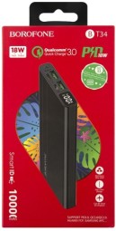 Powerbank Borofone BT34 10000mAh 2USB 18W черный