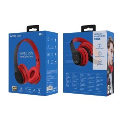 Стереонаушники Bluetooth полноразмерные Borofone BO4 BT5.0/200mAh/5ч красные
