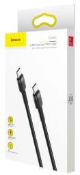 Usb Кабель-зарядка TYPE-C на TYPE-C Baseus PD2.0 1м серо-черный в тканевой оплетке
