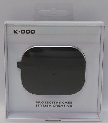 Кожаный чехол для AirPods Pro K-DOO CrashGuard черный