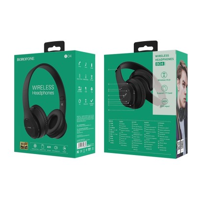 Стереонаушники Bluetooth Полноразмерные Borofone BO4 Charming rhyme BT5.0/200mAh/5ч черные