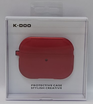 Кожаный чехол для AirPods Pro K-DOO CrashGuard красный