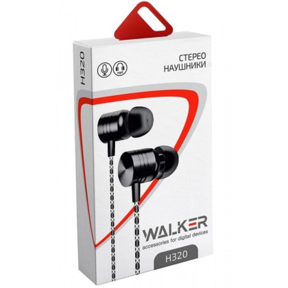 Наушники с микрофоном Walker H320, тёмно-серые