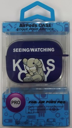 Силиконовый светящийся в темноте чехол для AirPods Pro Luxo Kaws рисунок №1