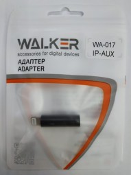 Переходник Walker WA-017 Lightning (папа) на AUX 3.5мм (мама) черный