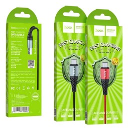 Usb Кабель-зарядка Micro Hoco X38 Cool 2.4A 1м в тканевой оплётке чёрный