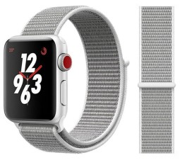 Сменный браслет для Apple Watch 38-40mm ткань липучка серый