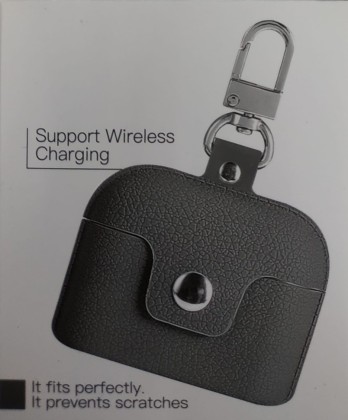 Силиконовый чехол для AirPods Pro с кнопкой и карабином серый