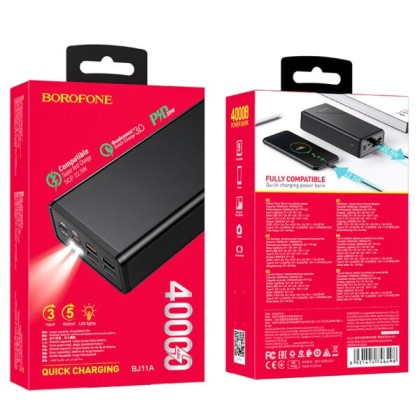 Powerbank Borofone BJ11A 40000mAh 4USB черный