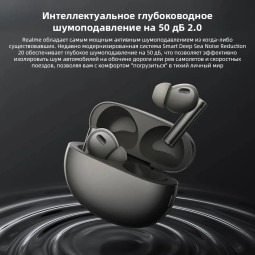 Беспроводные наушники Realme Buds RMA2401 Air Pro 6, беспроводные, ANC, влагозащита, чёрные