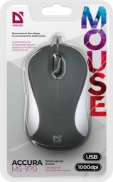 Мышь проводная Defender MS-970 Accura USB/DPI 1000/3 кнопки/1.5м серо-белая