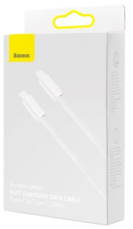 Кабель-зарядка Type-C на Type-C Baseus Dynamic series 100W 1м  белый