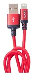 Usb Кабель-зарядка Lightning Hoco X14 Times speed 2A 1м в тканевой оплетке красно-черный