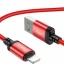 Usb Кабель-зарядка Lightning Hoco X14 Times speed 2A 1м в тканевой оплетке красно-черный