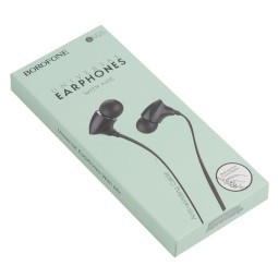Наушники с микрофоном Borofone BM26 Rhythm 1.2м плоские черные