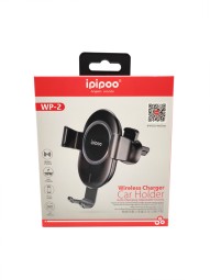 Держатель c беспроводной зарядкой в воздуховод Ipipoo WP-2 10W с зажимом черный