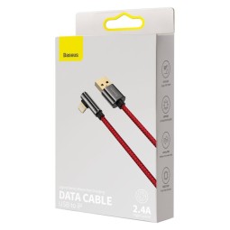 Usb Кабель-зарядка Lightning Baseus Legend 1м (CACS000009) красный угловой