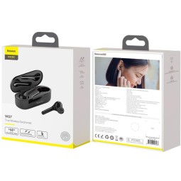 Мобильная Bluetooth-гарнитура Baseus Encok W07 IP55/BT5.0/30mAh (500mAh)/4ч (NGW07-01) черная