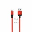Usb Кабель-зарядка Lightning Hoco X14 Times speed 2A 2м в тканевой оплетке красный