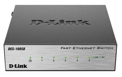Коммутатор-мини D-Link DES-1005D с 5-портами серый