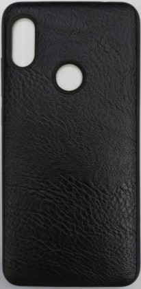 Накладка для Xiaomi Redmi Note 6 Pro силиконовая под кожу чёрный