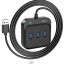 Кабель-переходник Hoco HB31 USB на 4USB 2.0 0.2м черный