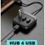 Кабель-переходник Hoco HB31 USB на 4USB 2.0 0.2м черный