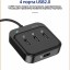 Кабель-переходник Hoco HB31 USB на 4USB 2.0 0.2м черный