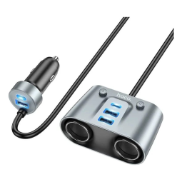 Автомобильное заряд. устр. Hoco Z51 3USB/2T-C/2-12V чёрный