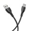 Usb Кабель для быстрой зарядки Borofone Type-C 3A/1м силиконовый черный
