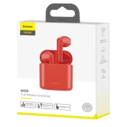 Мобильная Bluetooth-гарнитура Baseus Encok W09 IP54 V5.0 сенсорная (NGW09-09) красная