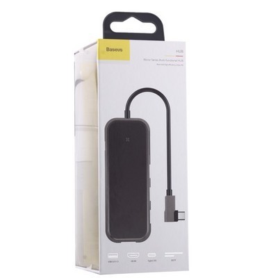 USB-C хаб Baseus Multi-functional HUB 3xUSB3.0/HD4/SD/TF (CAHUB-CZ0G) темно-серый